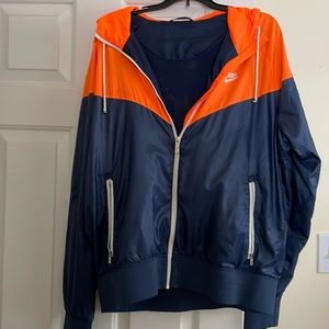 Nike Running Mesh Jacket Men/Women Size L Orange /Navy